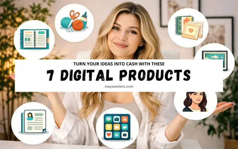 digital products ideas for beginners including planners, printables, icon packs, and resume templates for passive income.