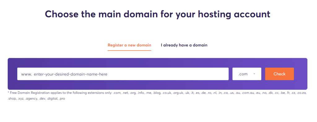 Choose your domain name or blog name