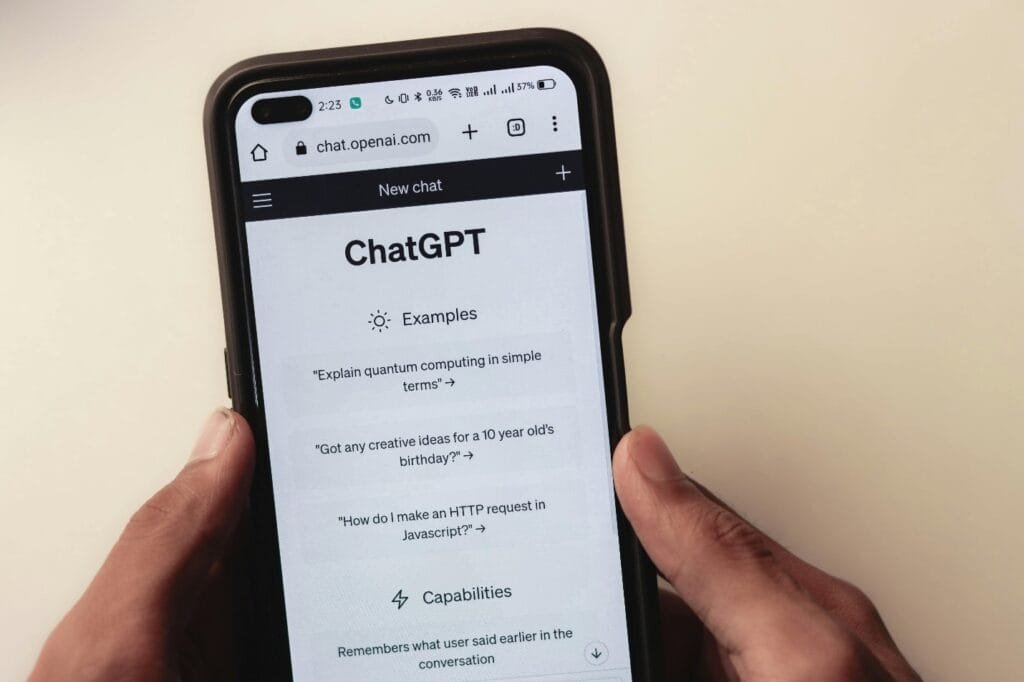 ChatGPT logo with text highlighting it as a free, open-source instant messaging application for effective communication.