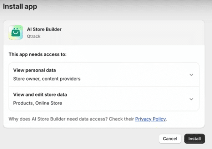 Install button on the app store, featuring a prominent icon and text indicating the option to download an application.