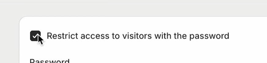 Screenshot of a password field on a website, displaying a blank input area for user password entry.