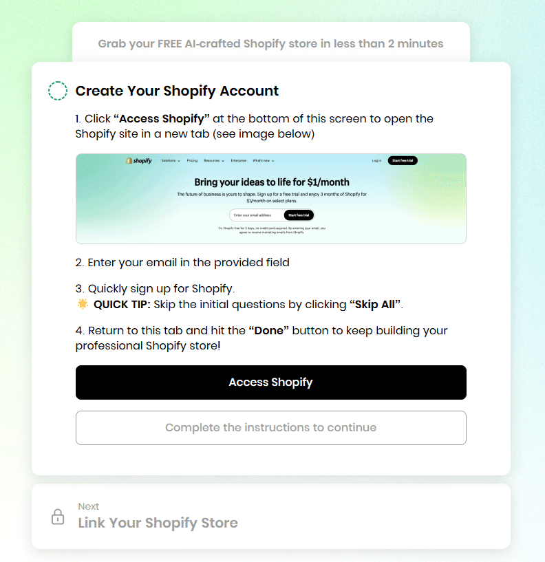 Image showing a Shopify setup guide with the text "Set Up Your Shopify Account" prominently displayed.