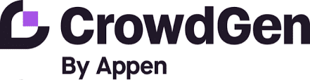 Logo for Crowdgen by Apenn, featuring a modern design with bold typography and a vibrant color scheme.