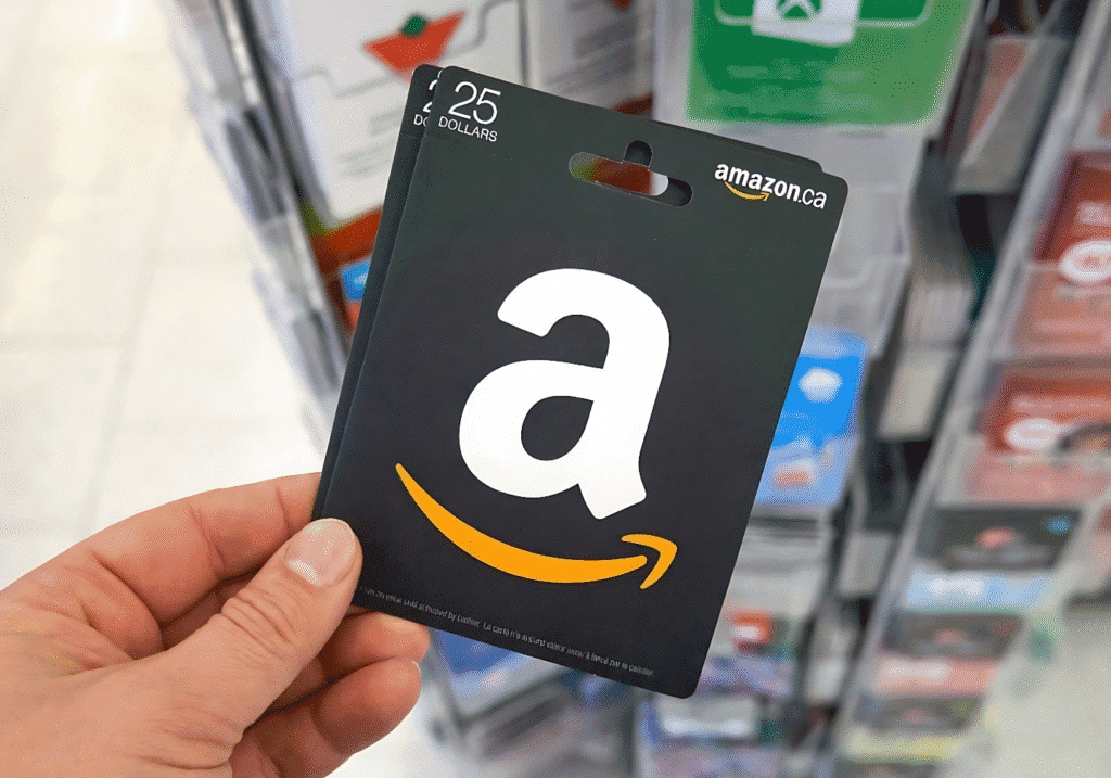Amazon gift card featuring unusual balance amounts, showcasing a variety of unique gift card designs.