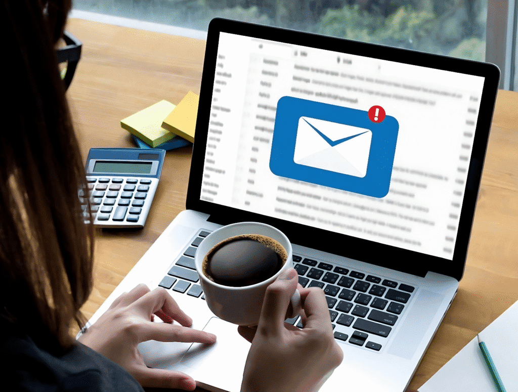 Email marketing strategies for business growth, emphasizing the flexibility of working from anywhere.