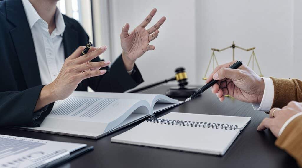 A group of people in business attire sitting around a table in an indoor office setting, engaged in Disclosures — The-Honesty-Clause.