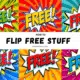 A collection of comic book style freebies, showcasing various items related to "How to Get Free Stuff."