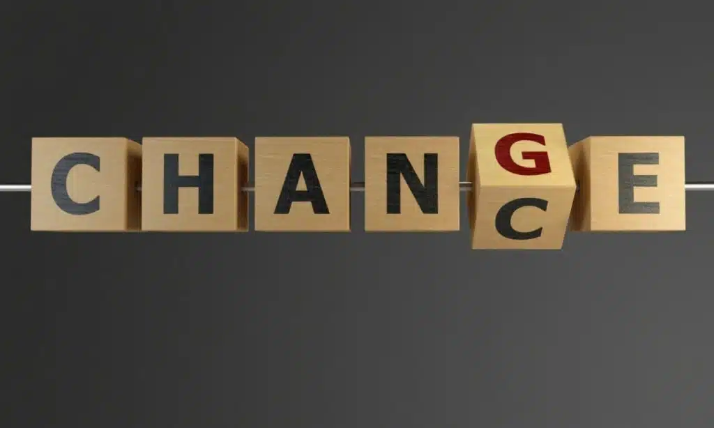 Wooden blocks displaying the phrase "Change the Word" with a reminder to prioritize focus time like an important appointment.