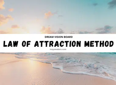 Dream vision board showcasing the law of attraction, filled with inspiring images and affirmations for manifesting desires.