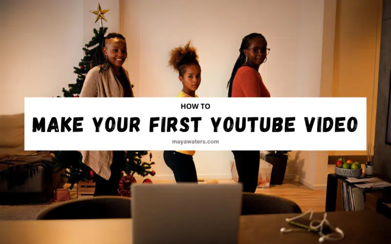 Women recording content at home while learning how to create their FIRST YouTube video step by step