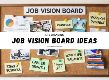 Cork board filled with career goals, promotions, and lifestyle dreams showcasing Job Vision Board Ideas