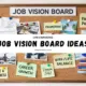 Cork board filled with career goals, promotions, and lifestyle dreams showcasing Job Vision Board Ideas