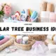Dollar Tree business ideas featuring low-cost packaging, craft supplies, and organization tools for starting a small business on a budget.