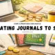 Creating journals to sell using Canva and Amazon KDP, showing planners, notebooks, and a home workspace for a profitable side hustle
