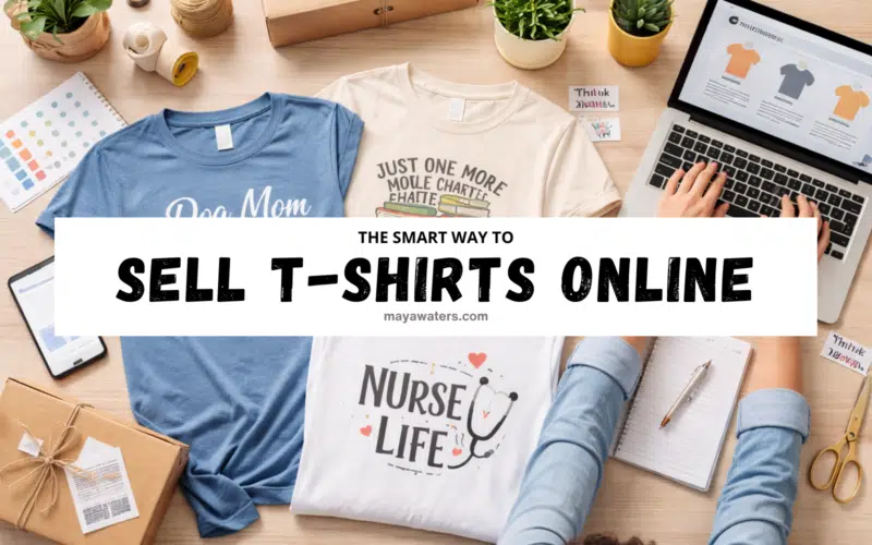 Sell t-shirts online using print-on-demand with niche designs, beginner-friendly tools, and a smart home workspace setup.