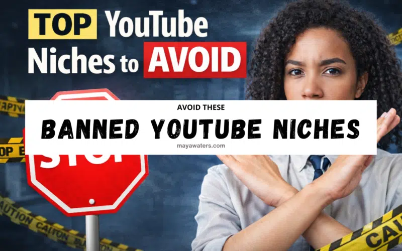 youtube niche ideas to avoid showing banned YouTube niches, demonetization risks, and safe long-term channel topics