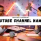 Creative YouTube channel name ideas concept with two podcasters recording content in a professional studio.