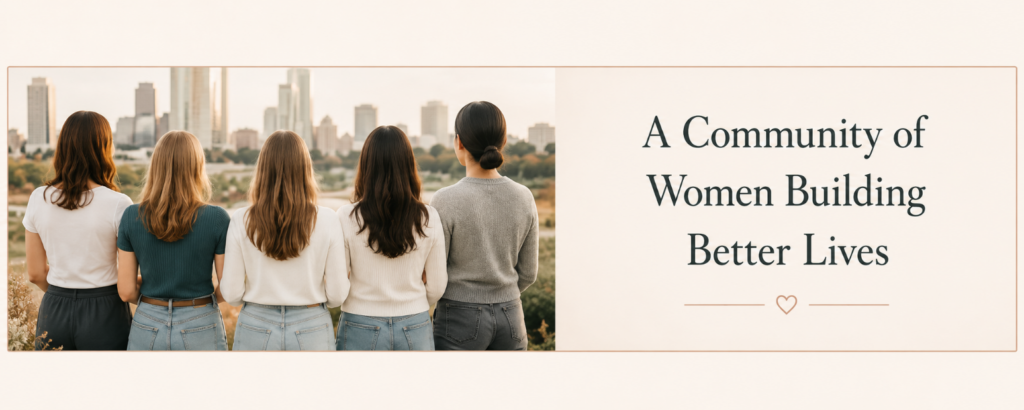 YouTube banner showing women together with text about building better lives