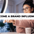 Content creator filming with a ring light for a guide on becoming a brand influencer with a small following.