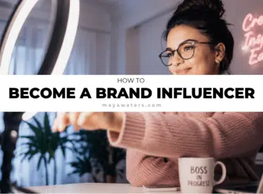 Content creator filming with a ring light for a guide on becoming a brand influencer with a small following.