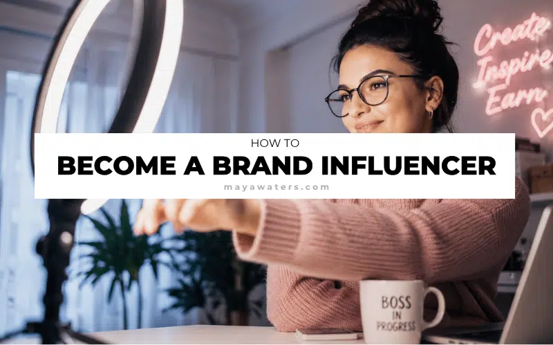 Content creator filming with a ring light for a guide on becoming a brand influencer with a small following.